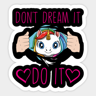 Cute Unicorn Horn Pretty Rainbow Colors Funny Quote Sticker